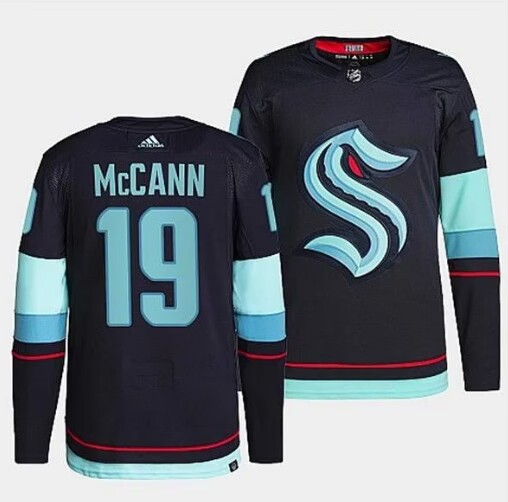 Men's Seattle Kraken #19 Jared McCann Blue Stitched Jersey